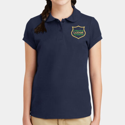 ELEMENTARY - GIRL'S YOUTH NAVY Peter Pan Collar Polo - Girls Silk Touch Peter Pan Collar Polo Thumbnail